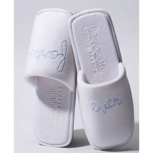 Larroudé x Lingua Franca Slipper Mule Slides Women's Size 9 White Flat Sandals